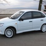 Lada Granta car in white color