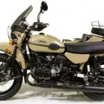 beige Ural motorcycle with sidecar