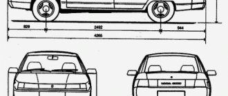 Dimensions of VAZ 2110