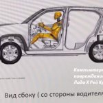 Computer modeling of damage in a frontal impact of a Lada X Ray Cross before a crash test