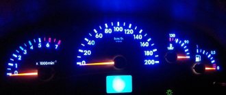 Dashboard lighting Lada Kalina