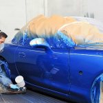 The process of painting the body blue