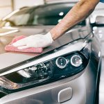 Wiping the car after washing