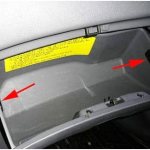 Location of glove box latches