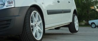 Recommended wheel and tire sizes for Lada Largus