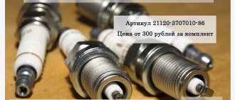 Spark plugs Lada Priora