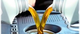 various oils are poured into the engine oil filler neck