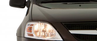 Replacing lamps in headlights of Lada Largus